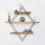 Hanah Home Wr007 Estantería Decorativa de Pared de Madera Nogal y Negro